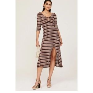 Misa Los Angeles Delfina Stretch Knit Metalic Dress XL